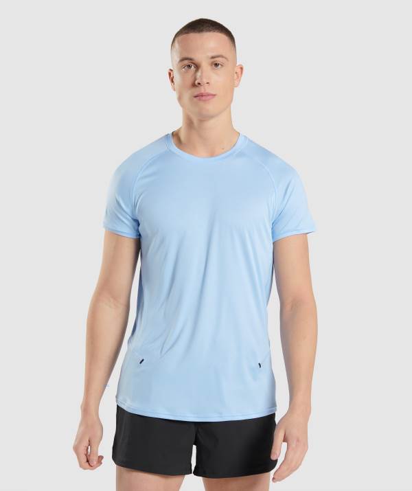 Panske Tricka Gymshark Speed Evolve Siva Modre | HC6593807